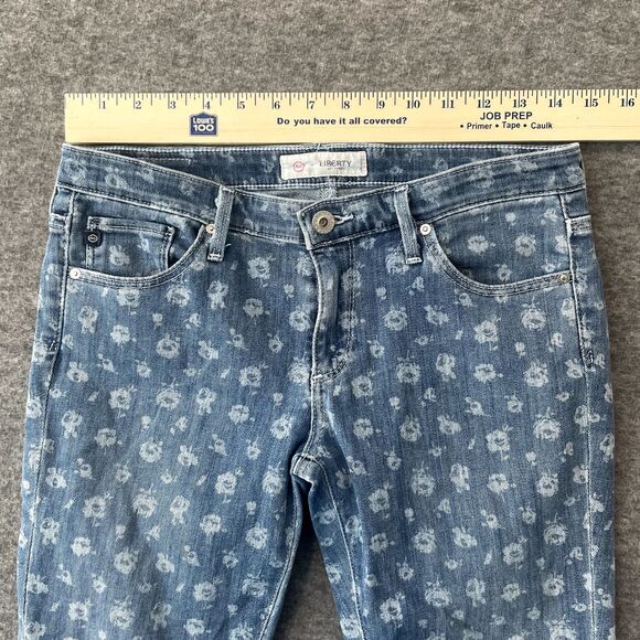 ADRIANO GOLDSCHMIED + LIBERTY ART FABRICS Floral Print Denim Blue Jeans Size 27R - Picture 12 of 16